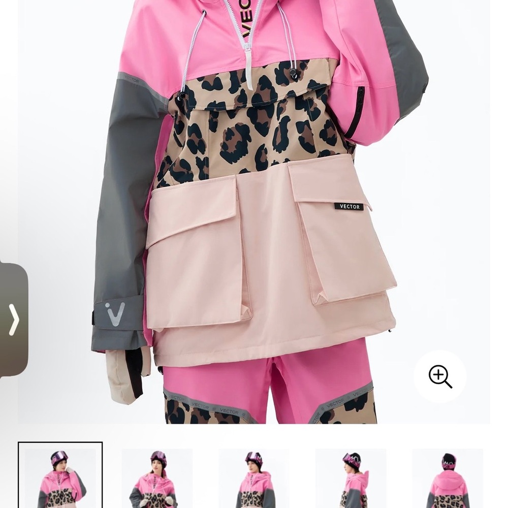 Vector Women's Pink and Gray Ski Jacket